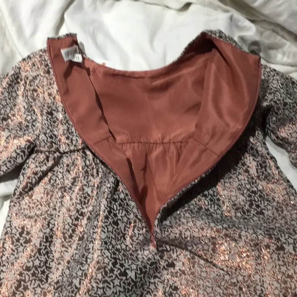 Gymboree 3T star bronze metallic ruffle sleeve